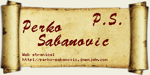 Perko Šabanović vizit kartica